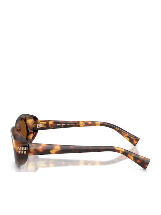 Miu Miu Unisex Sunglasses With Brown Tartaruga Horn-Rimmed Frame And Brown Lens MU B09S 14L20V