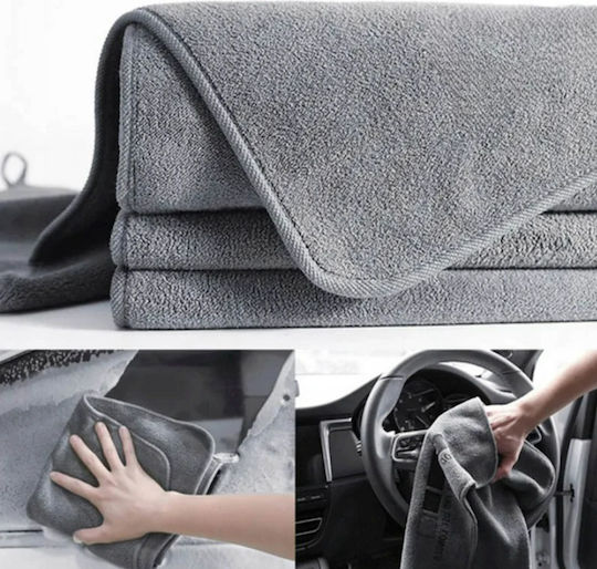 Lavetă Din Microfibră De Curățenie Uscare Lustruire Pentru Materiale Plastice Pentru Interior - Tabloul De Bord Mașină 400gsm Gri 30x30cm