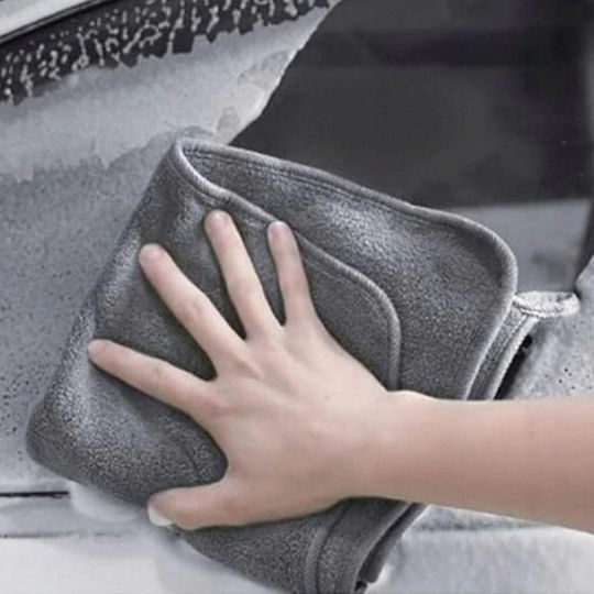 Lavetă Din Microfibră De Curățenie Uscare Lustruire Pentru Materiale Plastice Pentru Interior - Tabloul De Bord Mașină 400gsm Gri 75x35cm