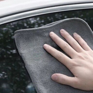 Lavetă Din Microfibră De Curățenie Uscare Lustruire Pentru Materiale Plastice Pentru Interior - Tabloul De Bord Mașină 400gsm Gri 75x35cm