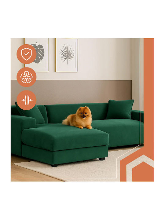 Husă Elastică Impermeabilă Pentru Canapea Cu Două Locuri Verde Închis 185 cm