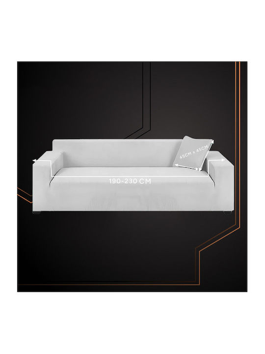 Ελαστικό Κάλυμμα Τριθέσιου Καναπέ Light Gray 230εκ.