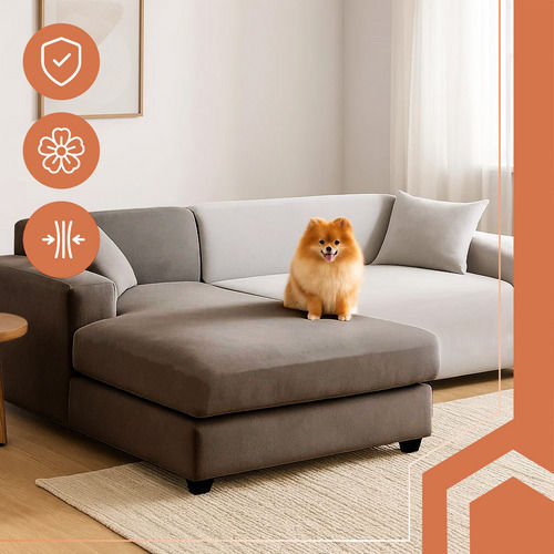 Wasserdichtes Elastisches Abdeckungsmaterial für Zweisitziges Sofa Hellgrau 185cm