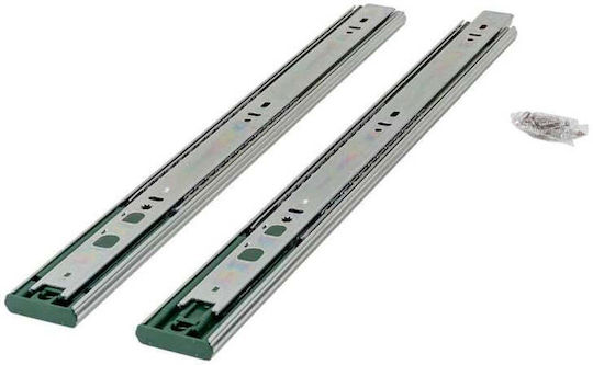 Set 2 Glisiere cu Rulmenți cu Bilă Lungime 450mm Argintii Z-tools Pk-l-p2o-h45-450