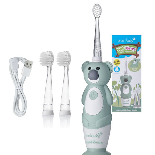 Brush Baby Wildones Children's Electric Toothbrush with Chronograph for 0m+ Kylie Koala with Replacement Heads