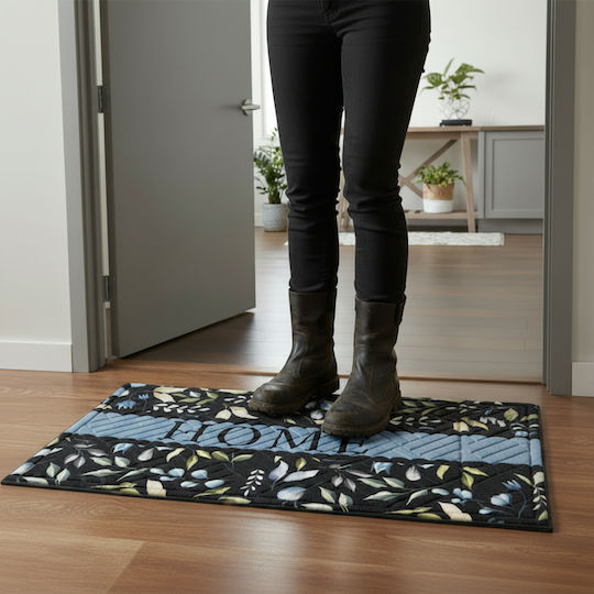 Covoraș De Intrare Antiderapant Din Cauciuc Albastru 75x45cm