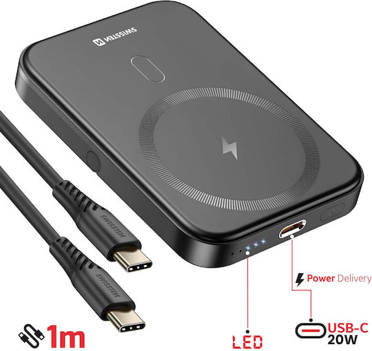Swissten Magsafe Pack Iphone 14 Dual-material Case 5000 Mah Powerbank Transparent