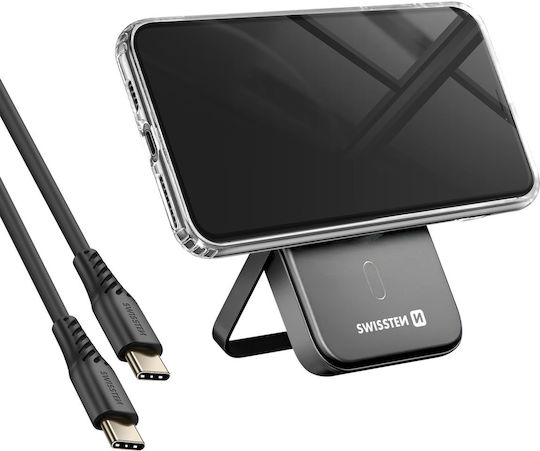 Swissten Magsafe iPhone XS Max Комплект Калъф Двоен Материал 5000 mAh Powerbank Прозрачен
