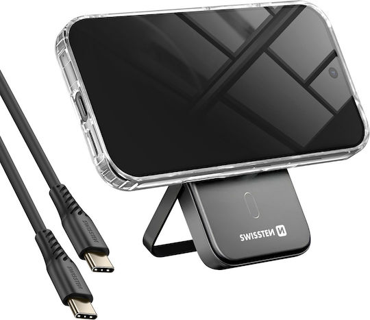 Swissten Pack Magsafe Galaxy S25 Plus Bi-material Handyhülle 5000 Mah Powerbank Transparente