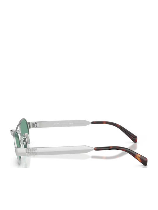 Miu Miu Unisex Sunglasses with Silver Metallic Frame and Mirror Lenses
