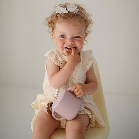 Mushie Silicone Baby Container for 6+ months Pink