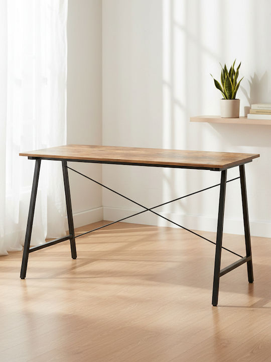 Birou Din Lemn Negru cu Picioare Metalice 100x46x75cm