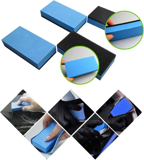 Aplicator Ceară Lustruire Protecție Ceramică Zola Burete Detailing 6.7 × 2.7 × 1.2 Cm Albastru Negru