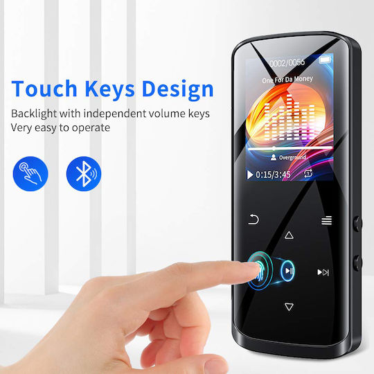 Ruizu MP3 Player 16GB with 1.8" Touch Screen Black D50-16GB