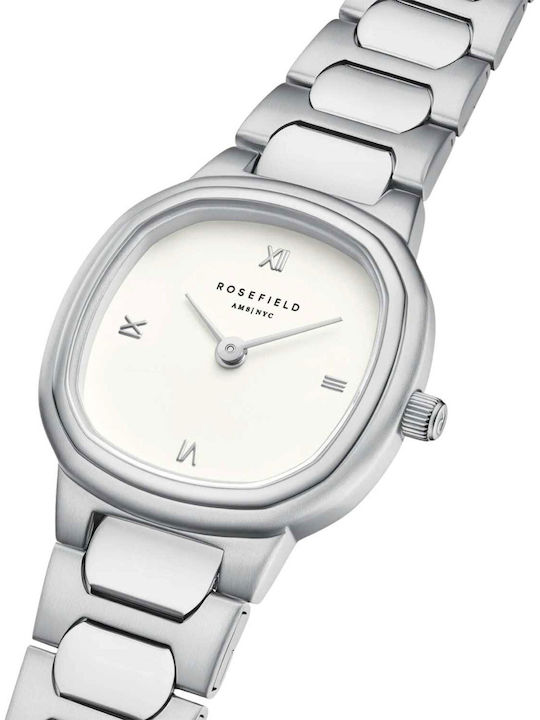 Rosefield Womens Watch Battery with Silver Metal Bracelet