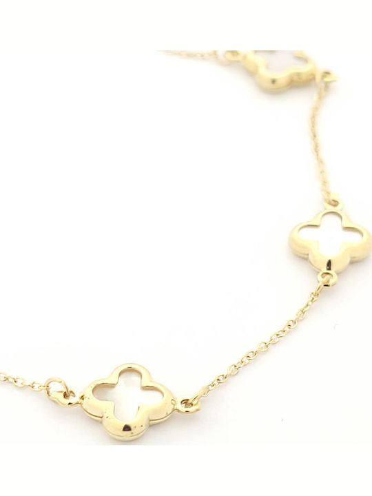 Women's Bracelet with Cross Design in 14K Gold 19cm