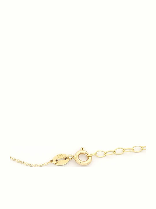 Women's Bracelet with Cross Design in 14K Gold 19cm