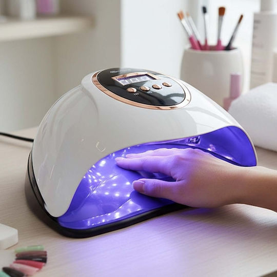 Avizar Lampă Uscare Unghii UV LED 20W Ecran 4 Niveluri Temporizator Alb Negru