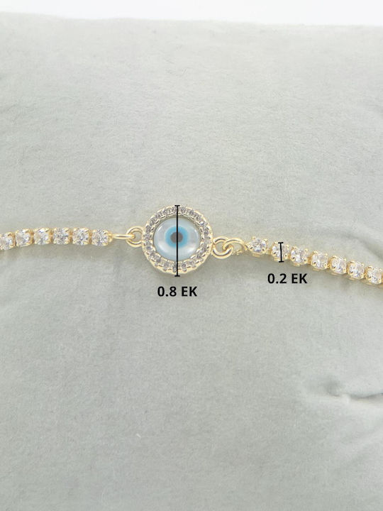 Women's Bracelet with Eye Design in Brass Gold Plated 24cm