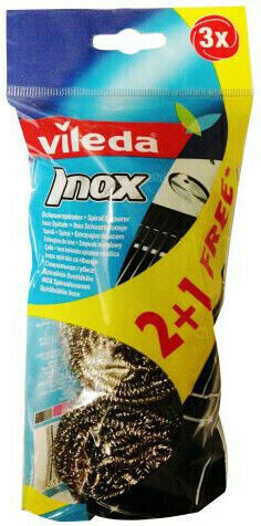 Vileda Glitzi Inox Σετ Σφουγγάρια Ασημί