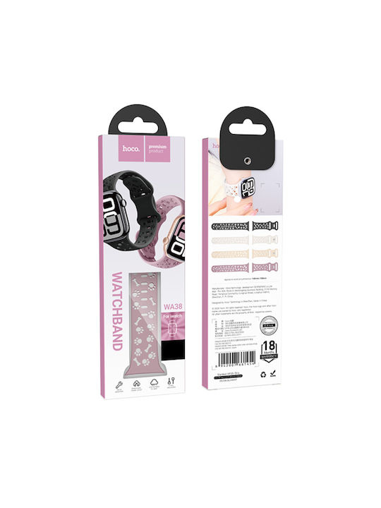 Hoco Wa38 Time Series 38 40 41 42mm Silikonarmband Apple Watch Series 1 2 3 4 5 6 7 8 9 Se Se2 Rosa