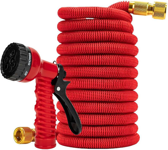 Avizar Hose 5m Extendable Up To 25m Multifunction Spray Gun Red