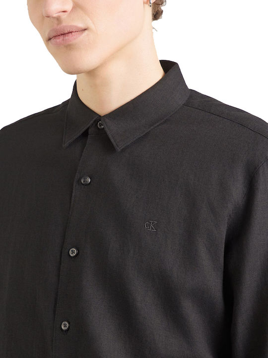 Calvin Klein Linen Shirt Black