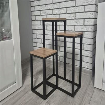 Pflanzenständer Metall Schwarz 67x34,5x34,5cm
