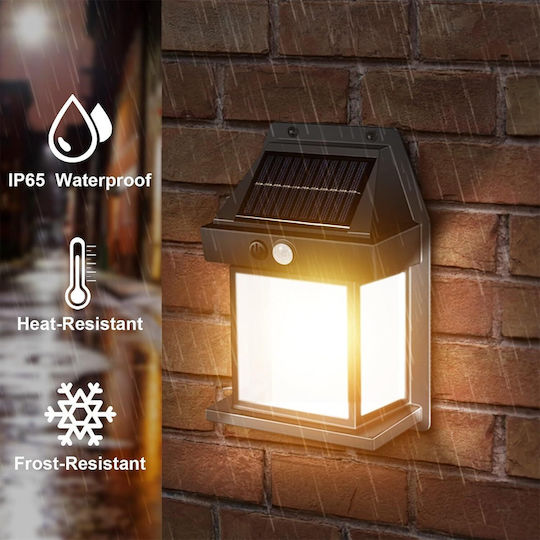 Lampa Lampa Solară Alb Cald cu Senzor de Mișcare și Fotocelul IP65 17x12x5.8cm