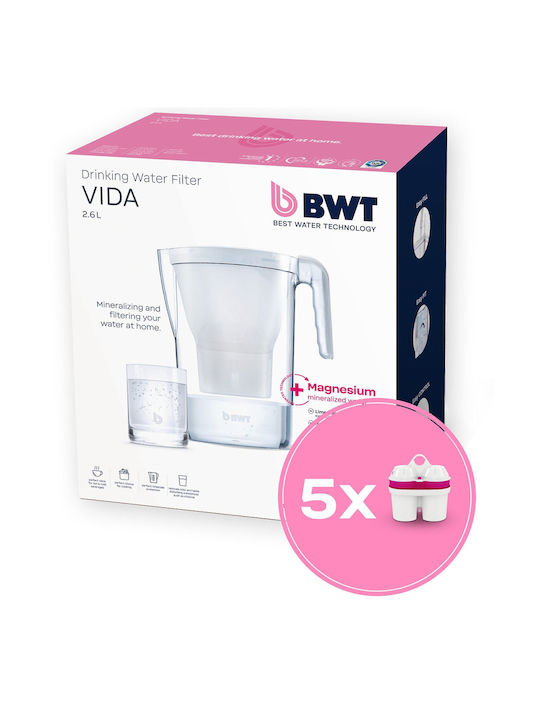 BWT Plastic Serving Jug with Filter 2600ml 5 Pieces