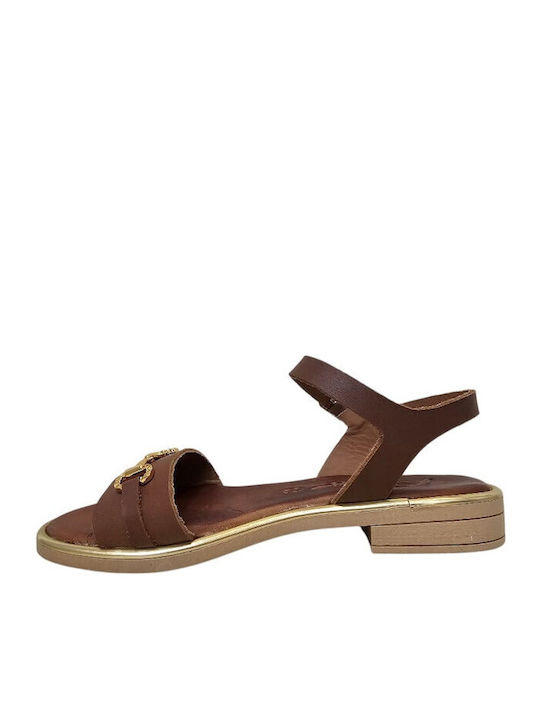 Leder Damen Sandalen Braun F27-KAFE