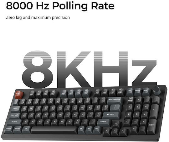 Keychron V5 Ultra 8K V5U-D4 Wireless Gaming Mechanical Keyboard 96% with Keychron Milk POM Banana Switches and RGB Lighting (English US)