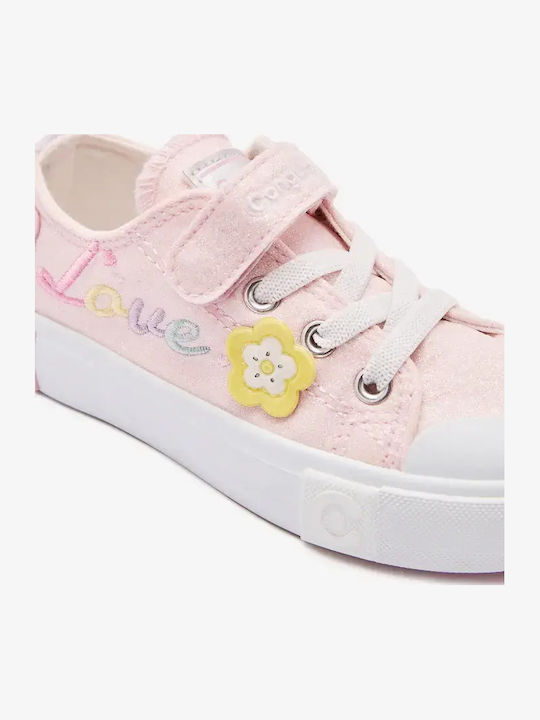 Kids Sneakers with Hoop & Loop Closure Pink