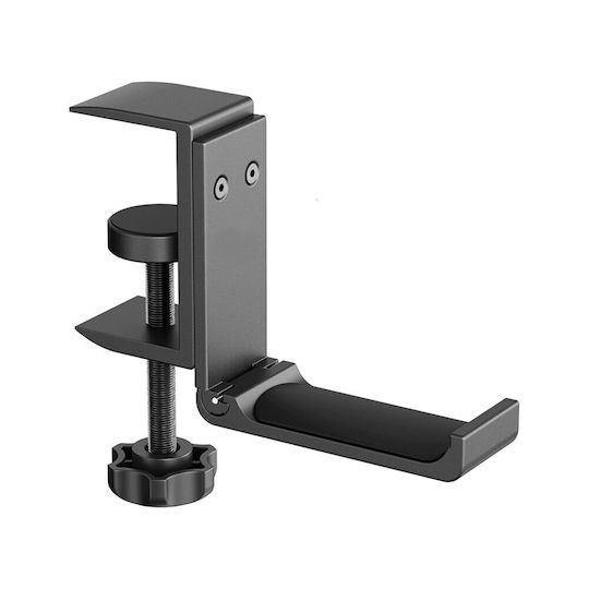 Suport Multifuncțional Pentru Căști Zola Prindere Pe Birou Braț Rabatabil Suprafață Protectoare Din Cauciuc Aluminiu 12.3 X 8.3 X 3 Cm Negru