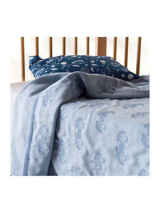 Kentia Nursery Swaddling Blanket Light Blue 70x100cm