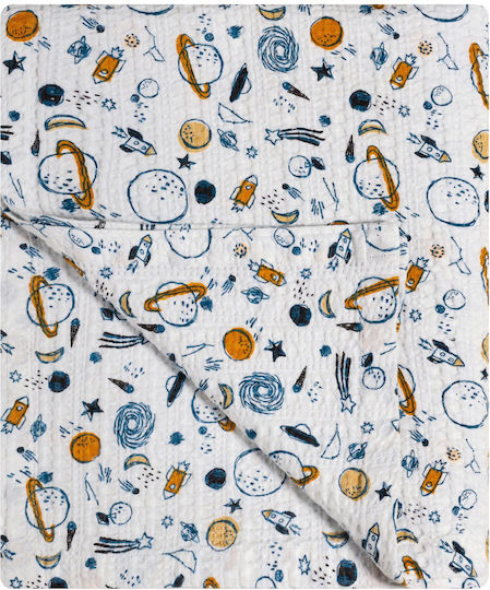 Kentia Kentia Babydecke Wickeltücher für Kinderzimmer Piqué Blau 70x100cm