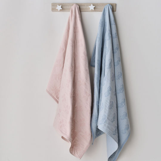 Kentia Cot Blanket Light Blue 100x140cm