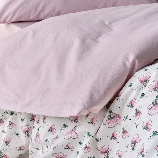 Kentia Set Baby Sheets Crib Cotton Pink 120x170cm