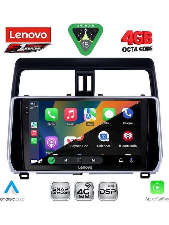 Lenovo Car Audio System for Toyota Land Cruiser 2019-2023 Bluetooth USB WiFi GPS Apple CarPlay Android Auto with 10" Touch Screen