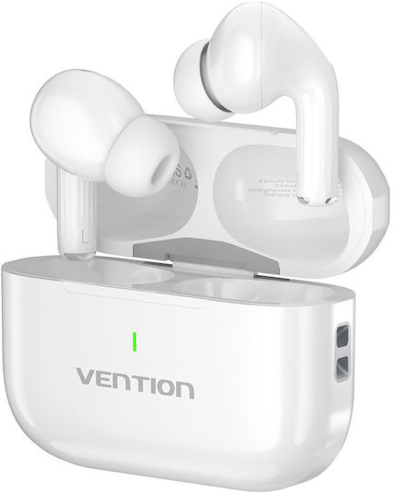 Vention Echo Lite E11 Plus In-ear Bluetooth Handsfree Ακουστικά με Αντοχή στον Ιδρώτα και Θήκη Φόρτισης Λευκά