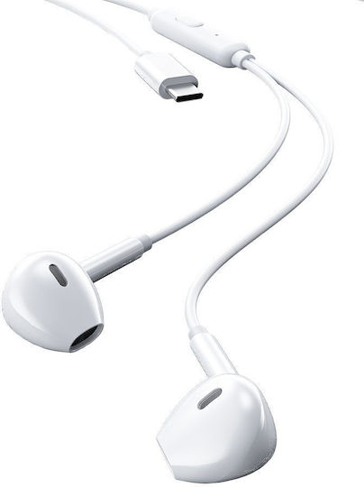 WK Yb03 In-ear Handsfree Earphones with USB-C Plug White