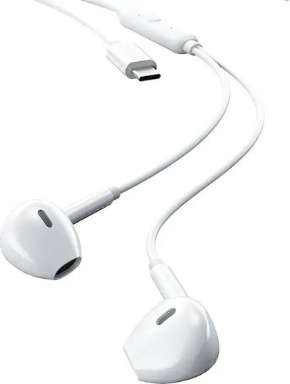 WK Yb03 In-ear Handsfree Earphones with USB-C Plug White