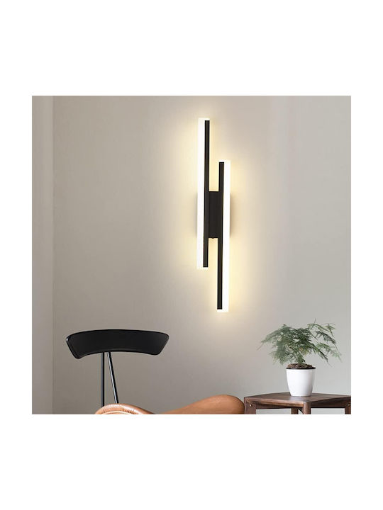 Lampa De Perete Modernă Cu LED Integrat Și Lumină Alb Rece Neagră 50x3cm