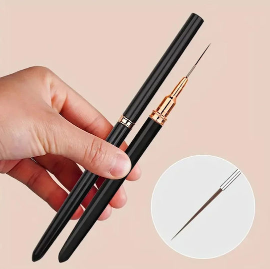 Set 5 Manicure Pedicure Brushes Zola Plastic Soft Bristles Creating Precise Designs Different Sizes Black