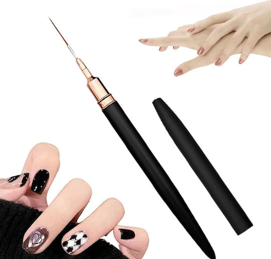 Set 5 Manicure Pedicure Brushes Zola Plastic Soft Bristles Creating Precise Designs Different Sizes Black