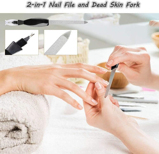 Set Pedichiură Ubx 24 Piese Pilă De Unghii Pilă Pentru Călcâi Clipper De Unghii Alte Accesorii Negre