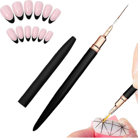 Set 5 Manicure Pedicure Brushes Zola Plastic Soft Bristles Creating Precise Designs Different Sizes Black