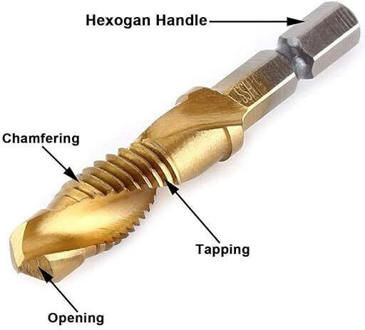 Burghiu HSS cu Cap de Foraj Hexagon Pentru Metal și Lemn 0.5mm / 53mm / 0.7mm / 0.8mm / 55mm / 1.25mm / 57mm / 1.5mm