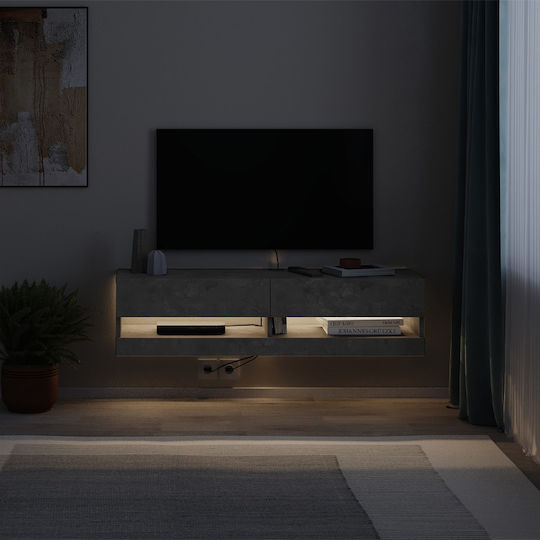 Moon Επιτοίχιο με Φωτισμό Led Γκρι 120x33.8x30εκ.