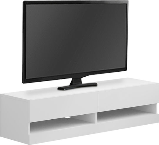 TV Stand Moon with LED Lighting White L120xD33.8xH30cm